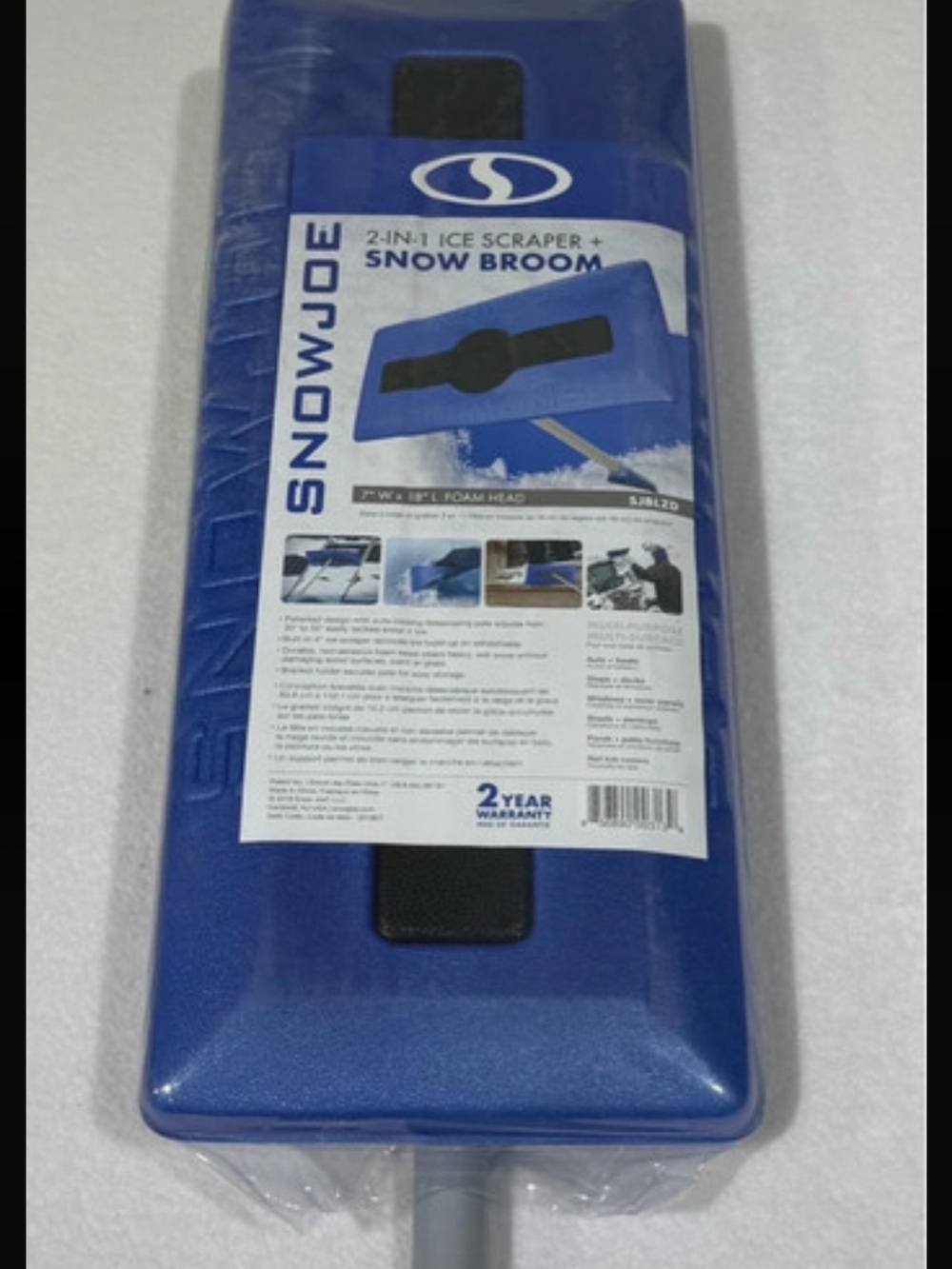 2-in-1 Ice Scraper + Snow Broom - Blue